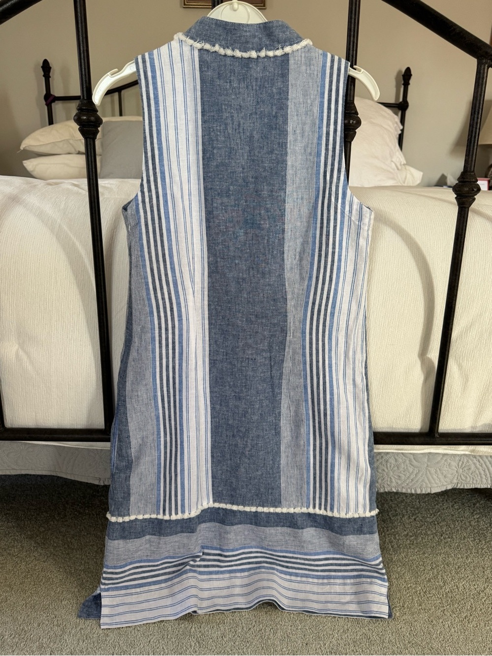 Hatley Blue and White Striped Sleeveless Shift Dress - Picture 3 of 3